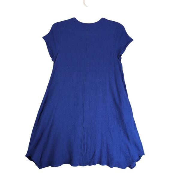 Soft Surroundings Cotton Gauze A-Line Dress Sz PXS Periwinkle Blue V-Neck Casual - Picture 2 of 10